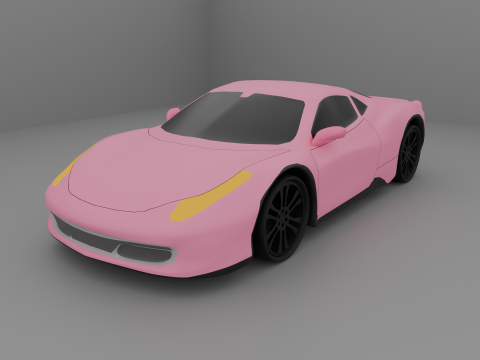 Low Poly Super Car 2 Model 3D
