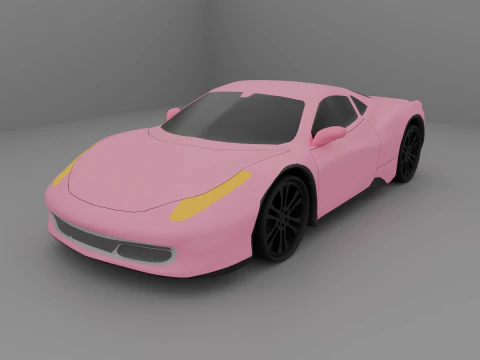 Super voiture basse poly 2 Modèle 3D