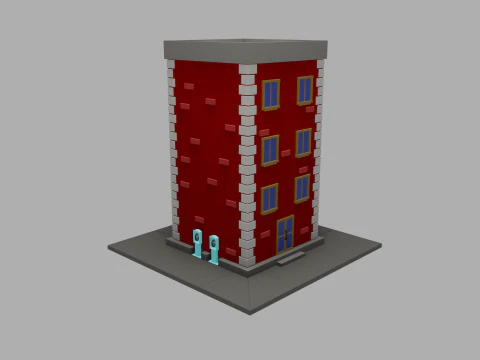 Low Poly Urban Building 1 3D Model