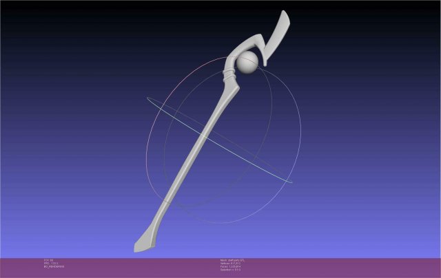 Konosuba Megumin Staff Printable Assembly 3D Print Model .c4d .max .obj .3ds .fbx .stl .blend 