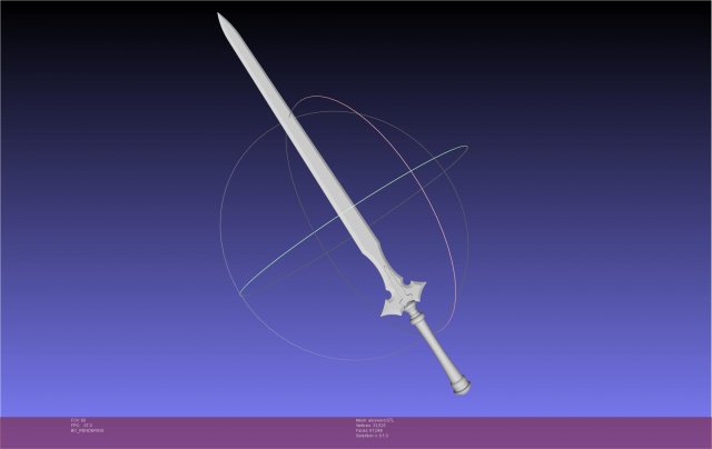 Sword Art Online Kirito ALO Sword 3Dプリントモデル .c4d .max .obj .3ds .fbx .stl .blend 