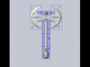 How To Train Your Dragon Astrid Battle Axe Printable Assembly Modello di stampa 3D