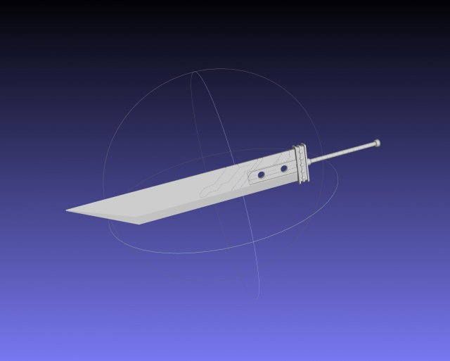 Final Fantasy Buster Sword Printable Replica 3Dプリントモデル .c4d .max .obj .3ds .fbx .stl .blend 