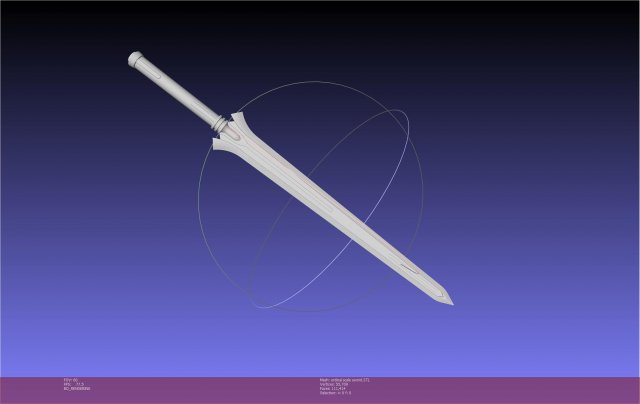 Sword Art Online Kirito Ordinal Scale Main Sword 3D-printmodel .c4d .max .obj .3ds .fbx .stl .blend 