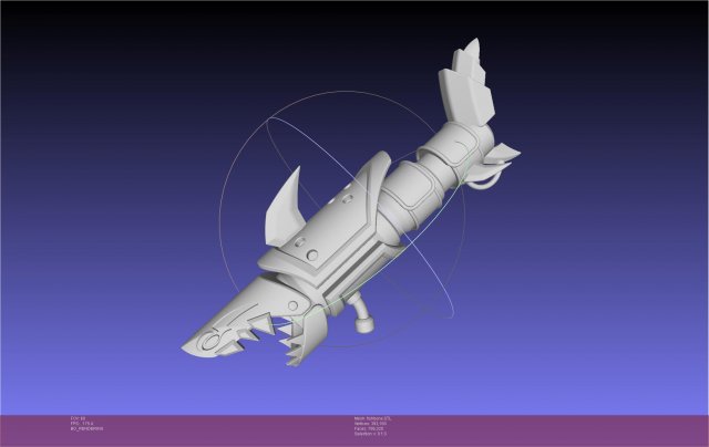 League Of Legends Jinx Fishbone Printable Assembly 3D Print Model .c4d .max .obj .3ds .fbx .stl .blend