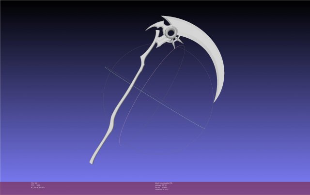 Hololive Mori Calliope Scythe Assembly 3D 打印模型 .c4d .max .obj .3ds .fbx .stl .blend 