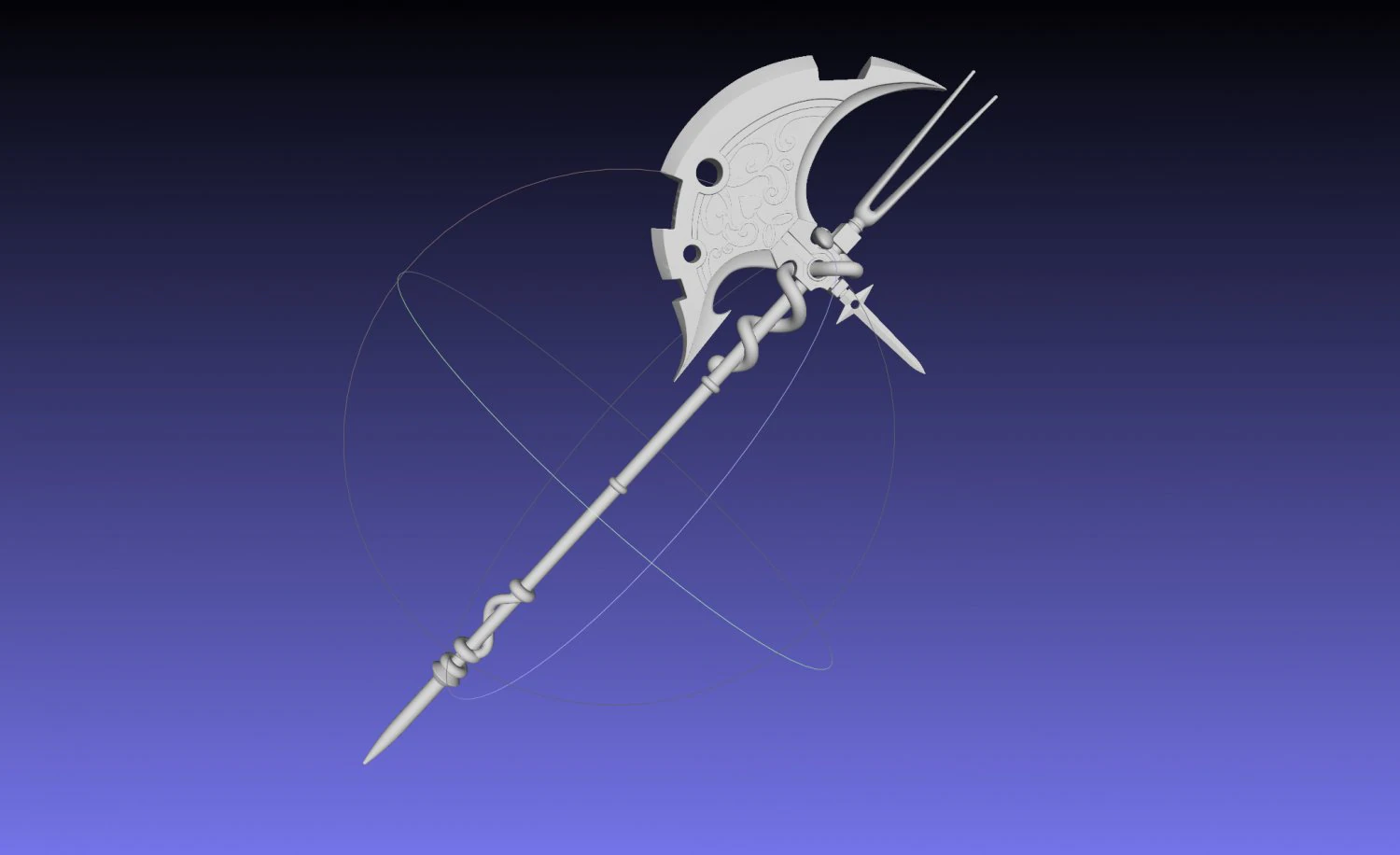 Gate Rory Mercury Axe Printable Assembly 3D Print Model .c4d .max .obj .3ds .fbx .stl .blend 