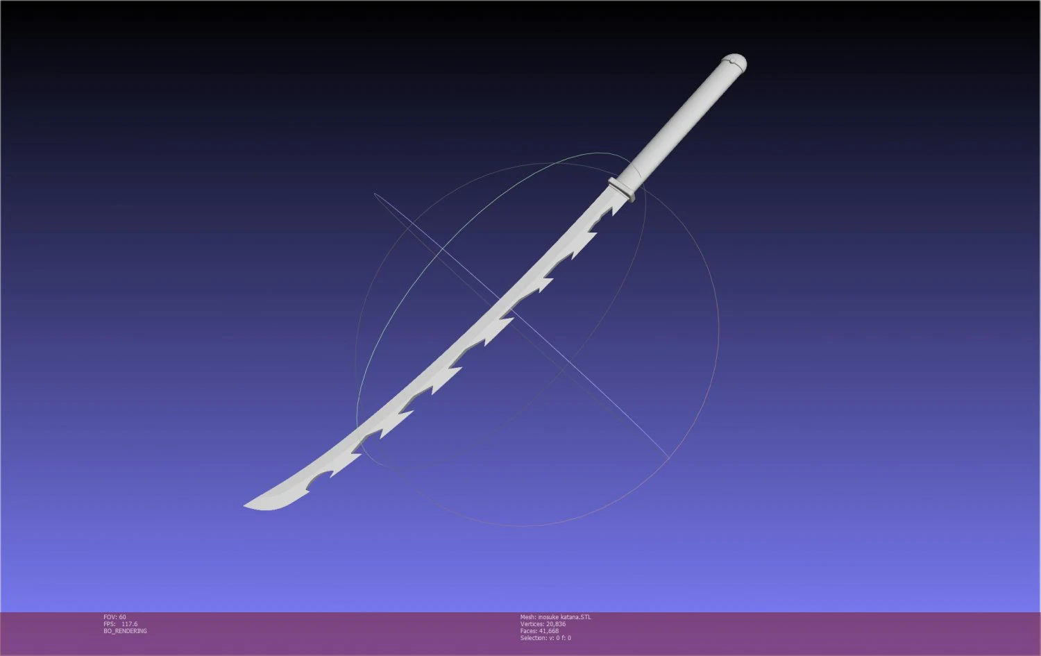 Demon Slayer Inosuke Katanas Assembly 3D Print Model .c4d .max .obj .3ds .fbx .stl .blend 