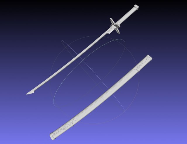 Demon Slayer Shinobu Katana And Scabbard Printable Assembly 3D Принт Модель .c4d .max .obj .3ds .fbx .stl .blend 