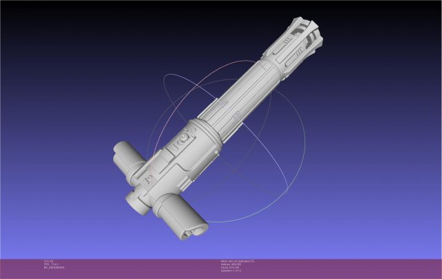 Star Wars Kylo Ren Crossguard Lightsaber 3D Print Model .c4d .max .obj .3ds .fbx .stl .blend 