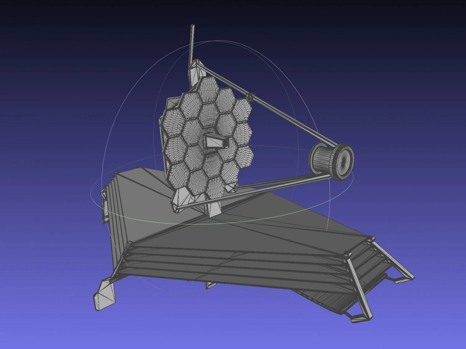 James Webb Space Telescope JWST Basic Model 3D Print Model .c4d .max .obj .3ds .fbx .stl .blend 