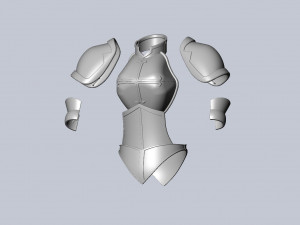 Fairy Tail Erza Scarlet Heart Kreuz Armor Set 3D Принт Модель