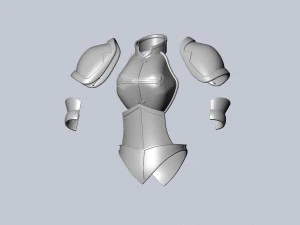 Fairy Tail Erza Scarlet Heart Kreuz Armor Set 3D Print Model