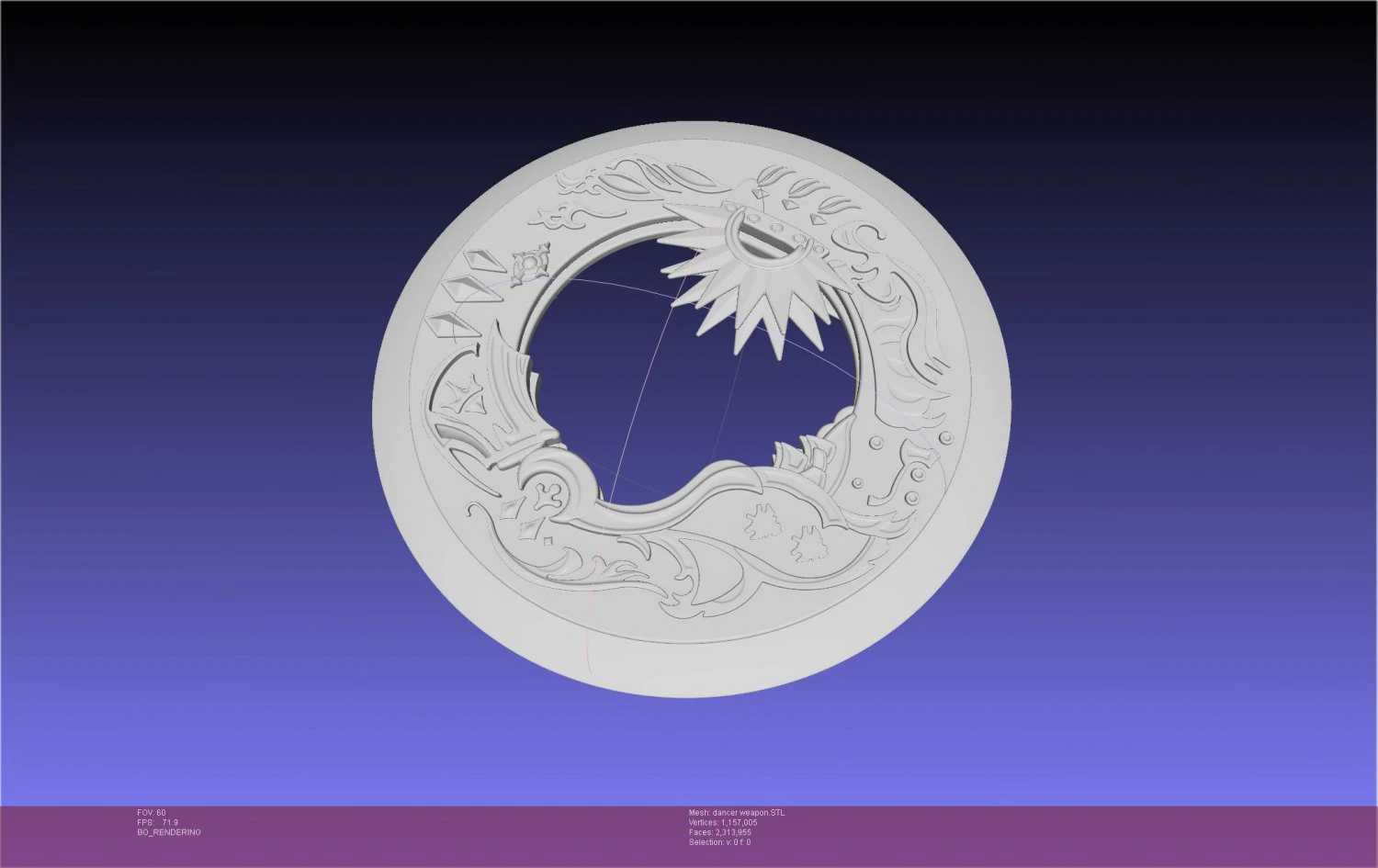 FFXIV Dancer Class Weapon Printable Assembly 3D Print Model .c4d .max .obj .3ds .fbx .stl .blend 