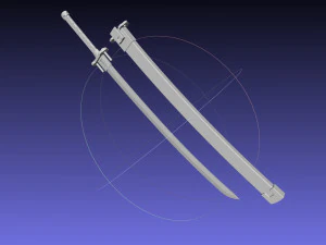 Assemblage imprimable de l'&eacute;p&eacute;e et de la gaine Kill La Kill Satsuki Modèles 3D en vedette