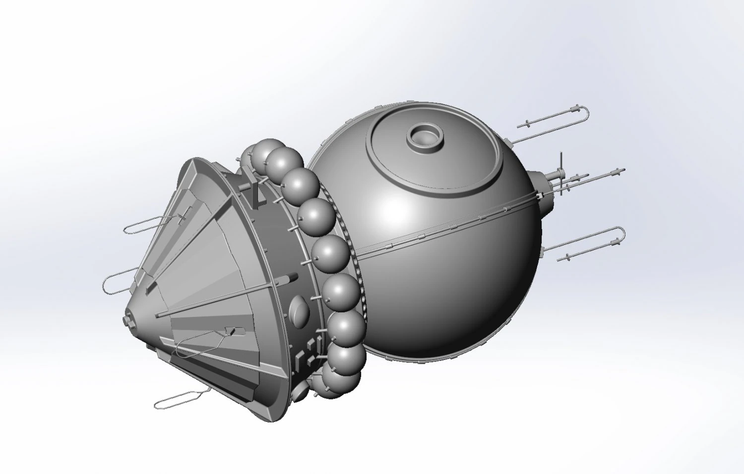 Basic Vostok 1 Vostok 3KA Space Capsule Printable Model 3D Print Model .c4d .max .obj .3ds .fbx .stl .blend 