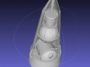 Sputnik 2 Laika Capsule Cutaway And Assembly Printable Model Modello di stampa 3D
