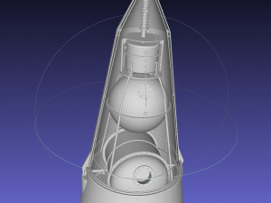 Sputnik 2 Laika Capsule Cutaway And Assembly Printable Model Modello di stampa 3D