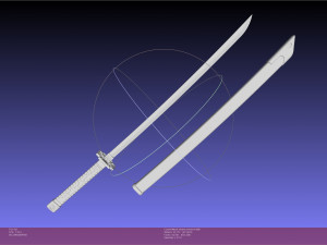 Akame Ga Kill Akame Sword And Sheath Printable Assembly Model do druku 3D