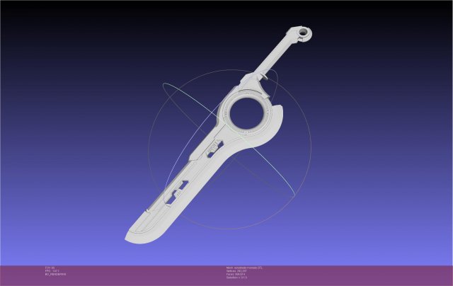 Xenoblade Chronicles Monado Sword Assembly 3D-printmodel .c4d .max .obj .3ds .fbx .stl .blend 