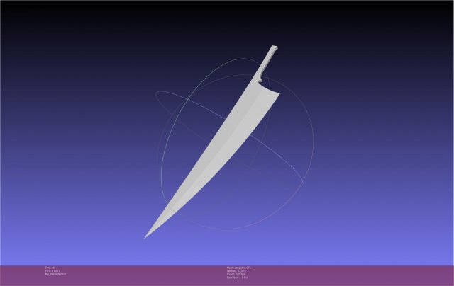 Bleach Ichigo Zangetsu Shikai Sword 3D-printmodel .c4d .max .obj .3ds .fbx .stl .blend 