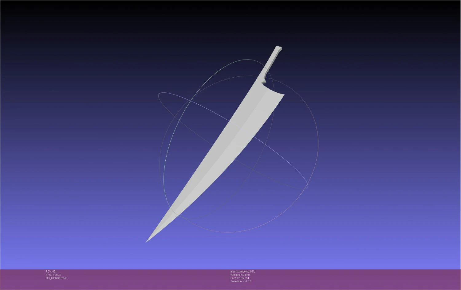 Bleach Ichigo Zangetsu Shikai Sword 3D Print Model .c4d .max .obj .3ds .fbx .stl .blend
