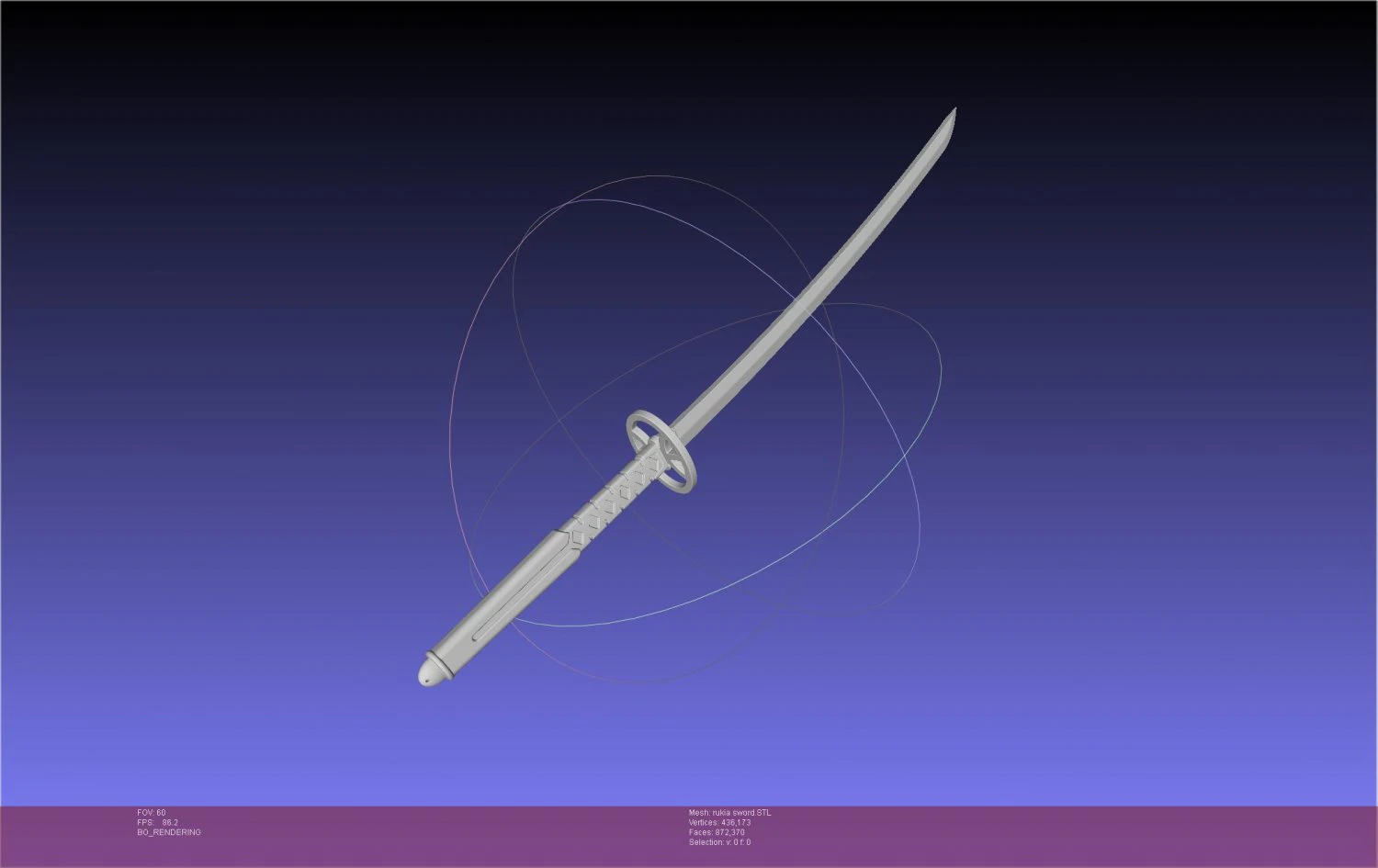 Bleach Kuchiki Rukia Sword Printable Assembly 3D Print Model .c4d .max .obj .3ds .fbx .stl .blend