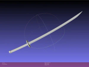 Eéndelig Trafalgar Law-zwaard en schede-montage 3D printmodel