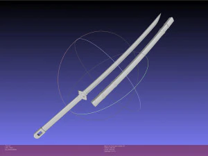 青之驱魔师 奥村凛 栗卡拉剑与鞘 3D 打印模型