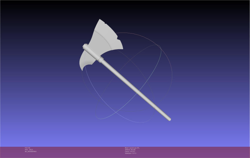 Dungeon Meshi Senshi Axe Model Cetak 3D .c4d .max .obj .3ds .fbx .stl .blend 