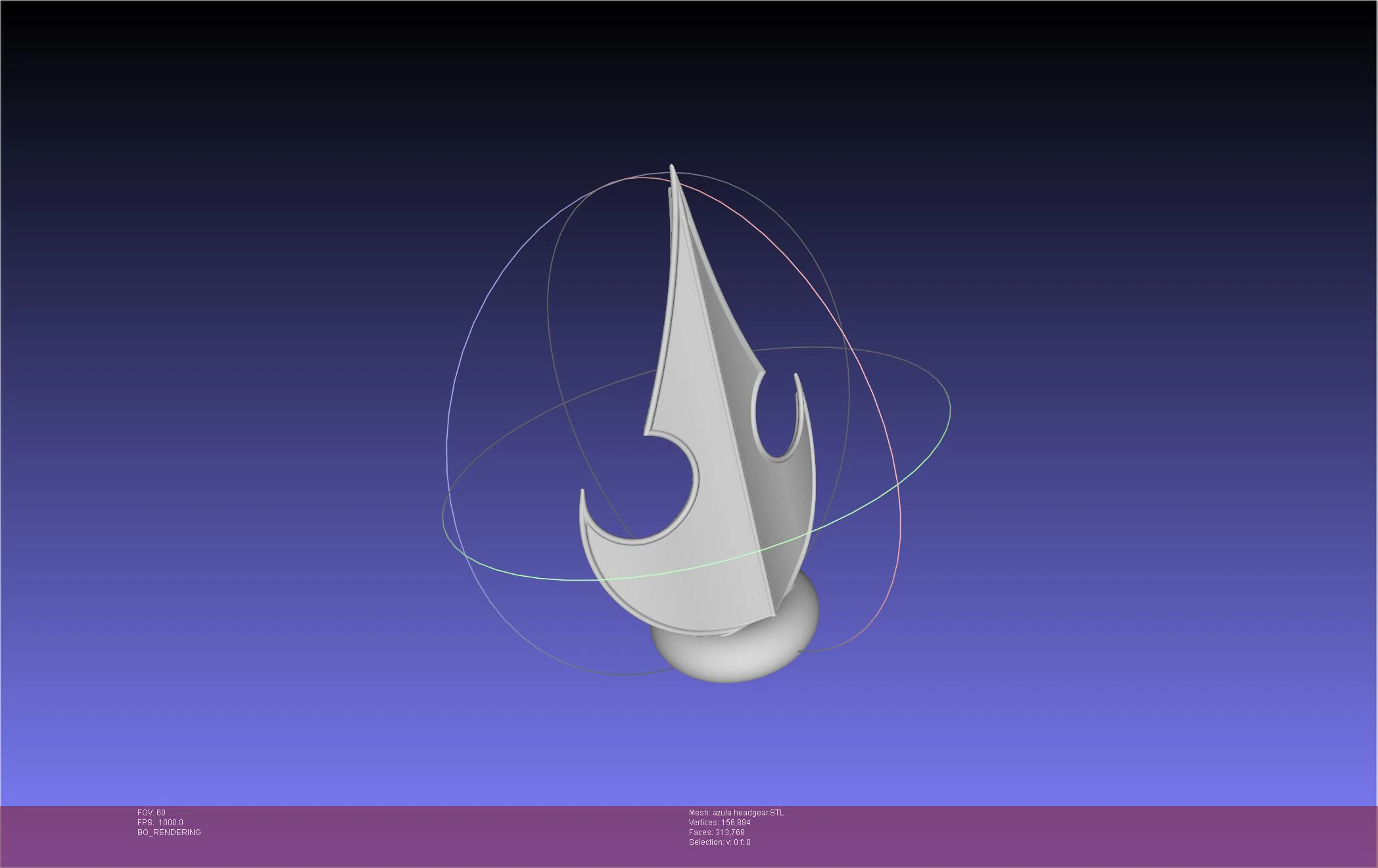 Avatar Azula Headgear 3D Print Model .c4d .max .obj .3ds .fbx .stl .blend 