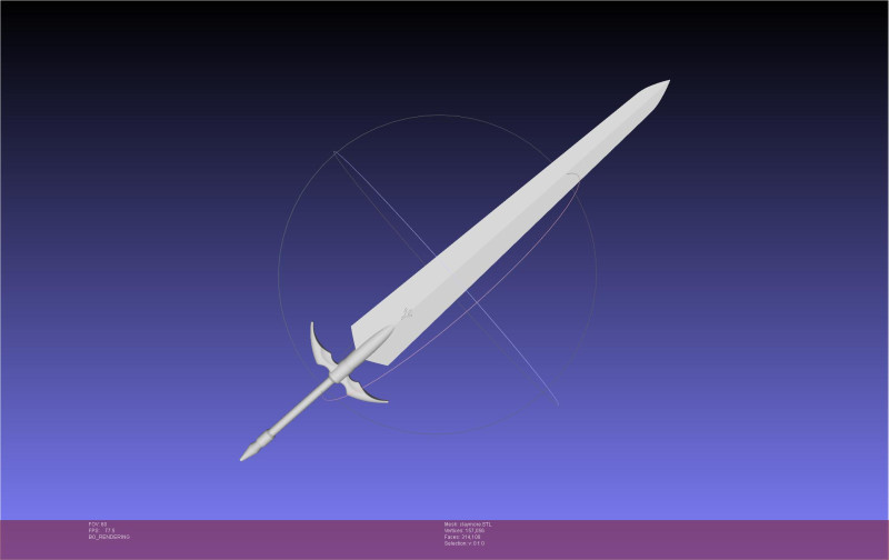 Claymore Clare Sword 3D 프린트 모델 .c4d .max .obj .3ds .fbx .stl .blend 