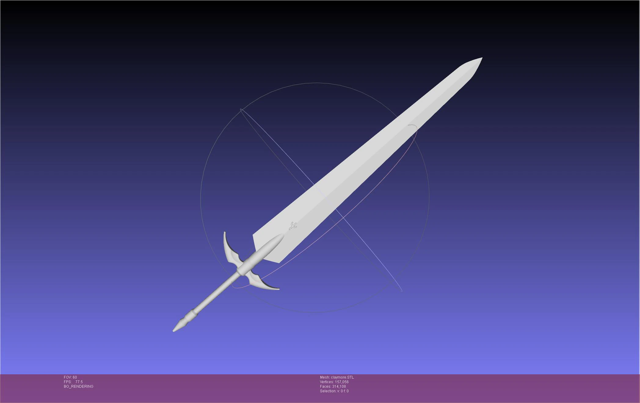 Claymore Clare Sword 3D Print Model .c4d .max .obj .3ds .fbx .stl .blend 