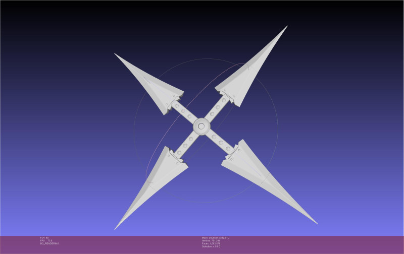 Final Fantasy VII Yuffie Shuriken 3D 打印模型 .c4d .max .obj .3ds .fbx .stl .blend 