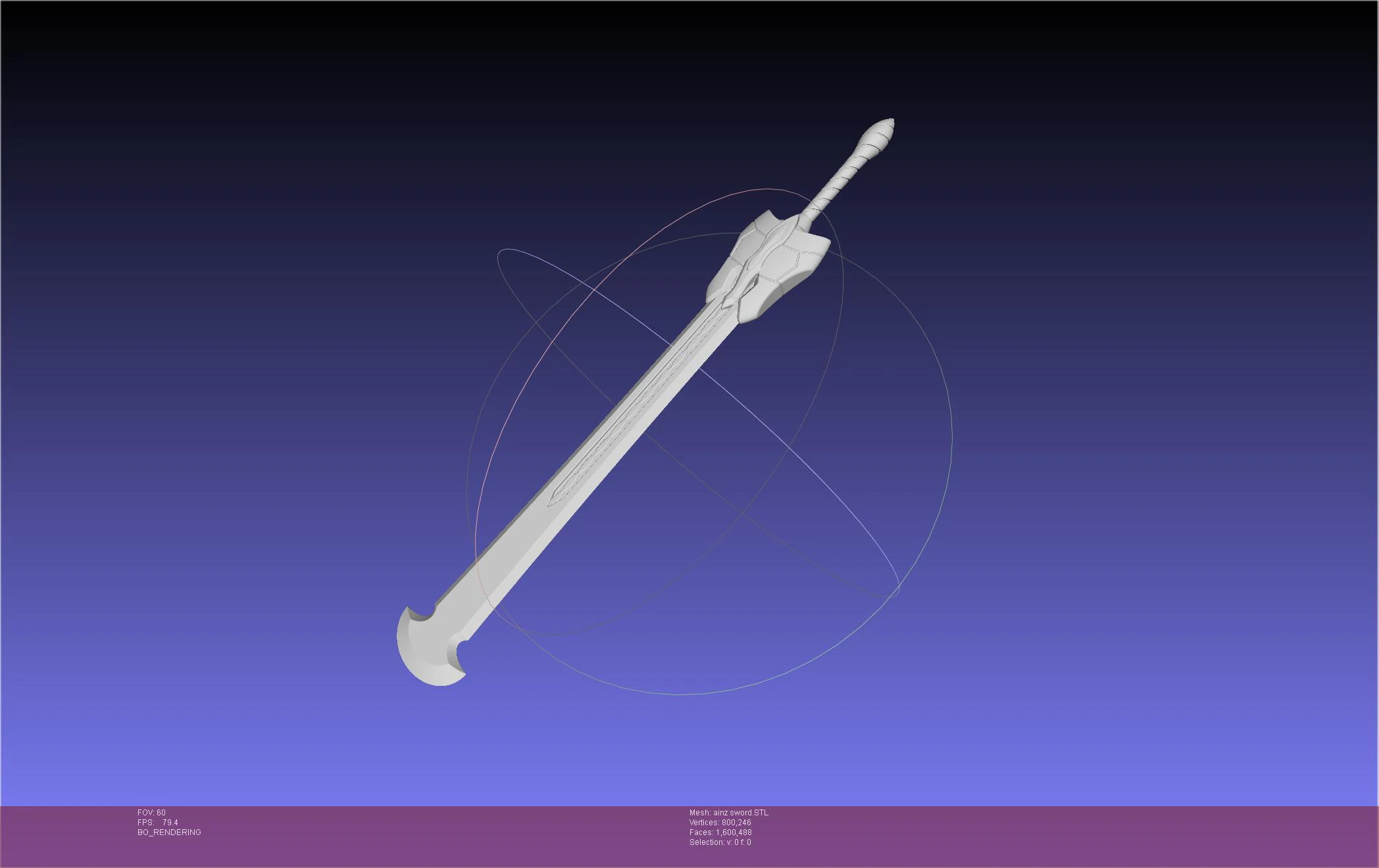 Overlord Ainz Great Sword 3D Print Model .c4d .max .obj .3ds .fbx .stl .blend