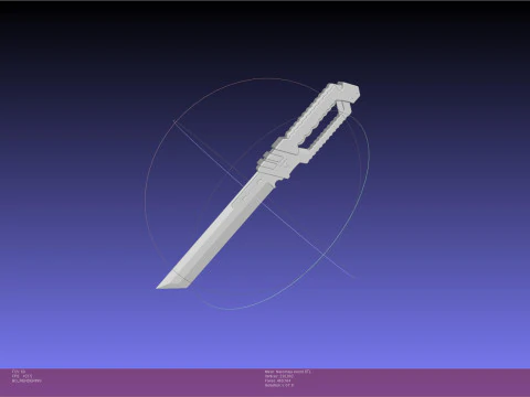 Zensiz B&ouml;lge Sıfır Nekomiya Mana Kılıcı 3D Baskı Modeli