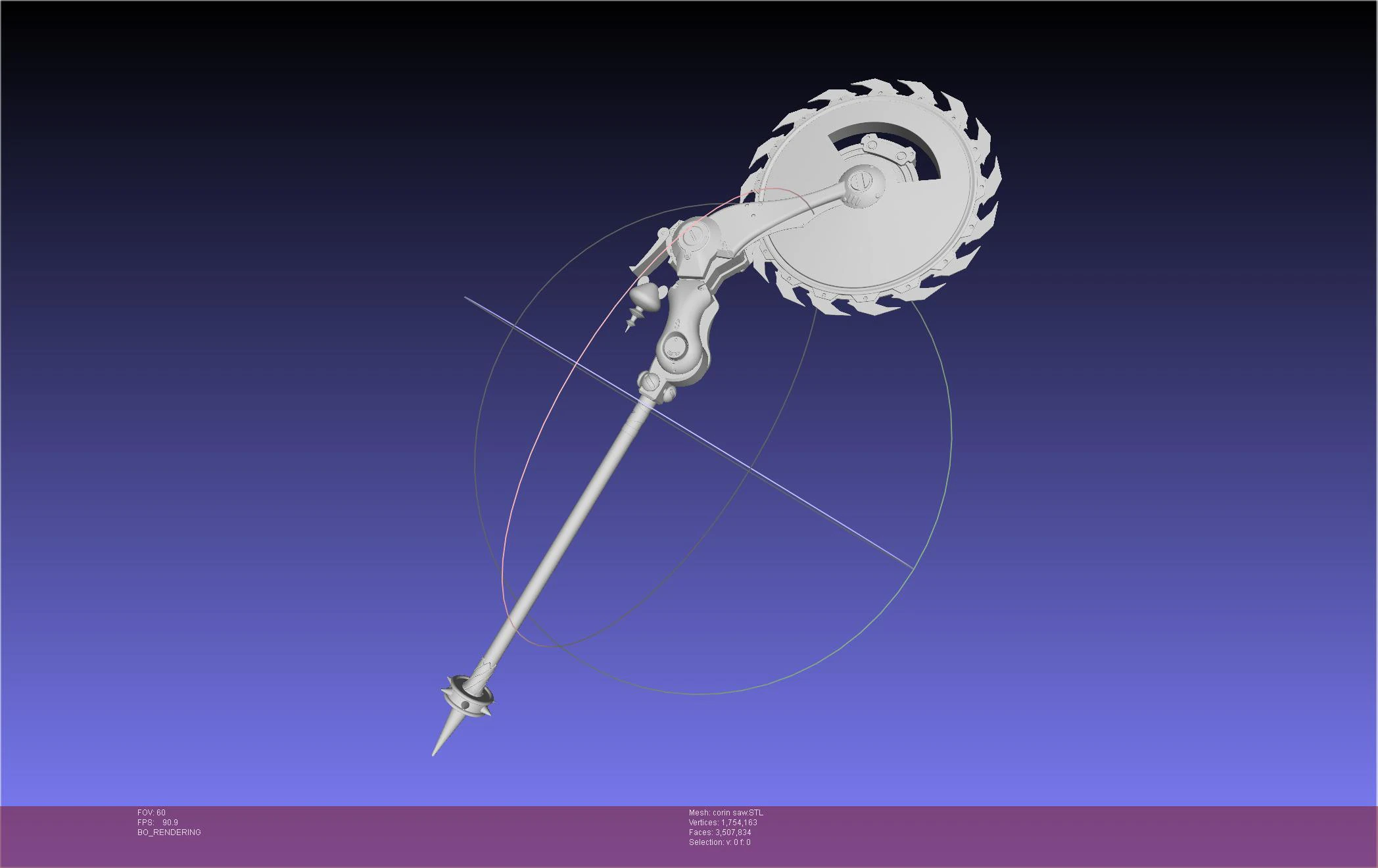 Zenless Zone Zero Corin Wickes Electric Saw 3D Print Model .c4d .max .obj .3ds .fbx .stl .blend