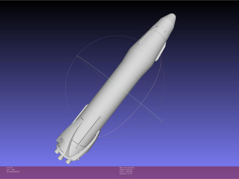 Stoke Space Nova Rocket Miniature 3Dプリントモデル