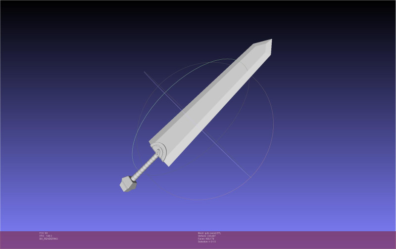 Berserk Guts Sword Modello di stampa 3D .c4d .max .obj .3ds .fbx .stl .blend