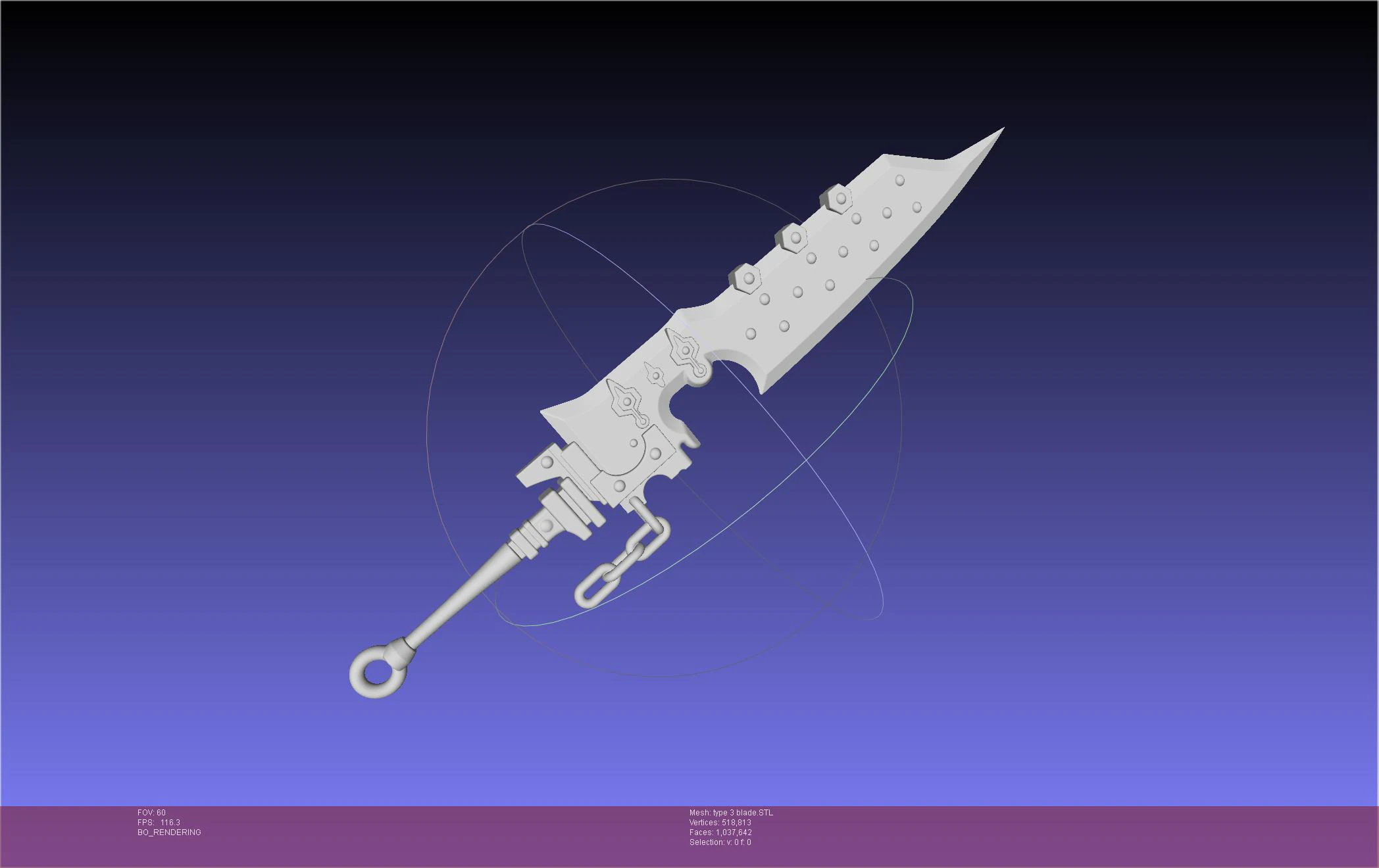 NieR Automata Type 3 Blade 3D Print Model .c4d .max .obj .3ds .fbx .stl .blend 