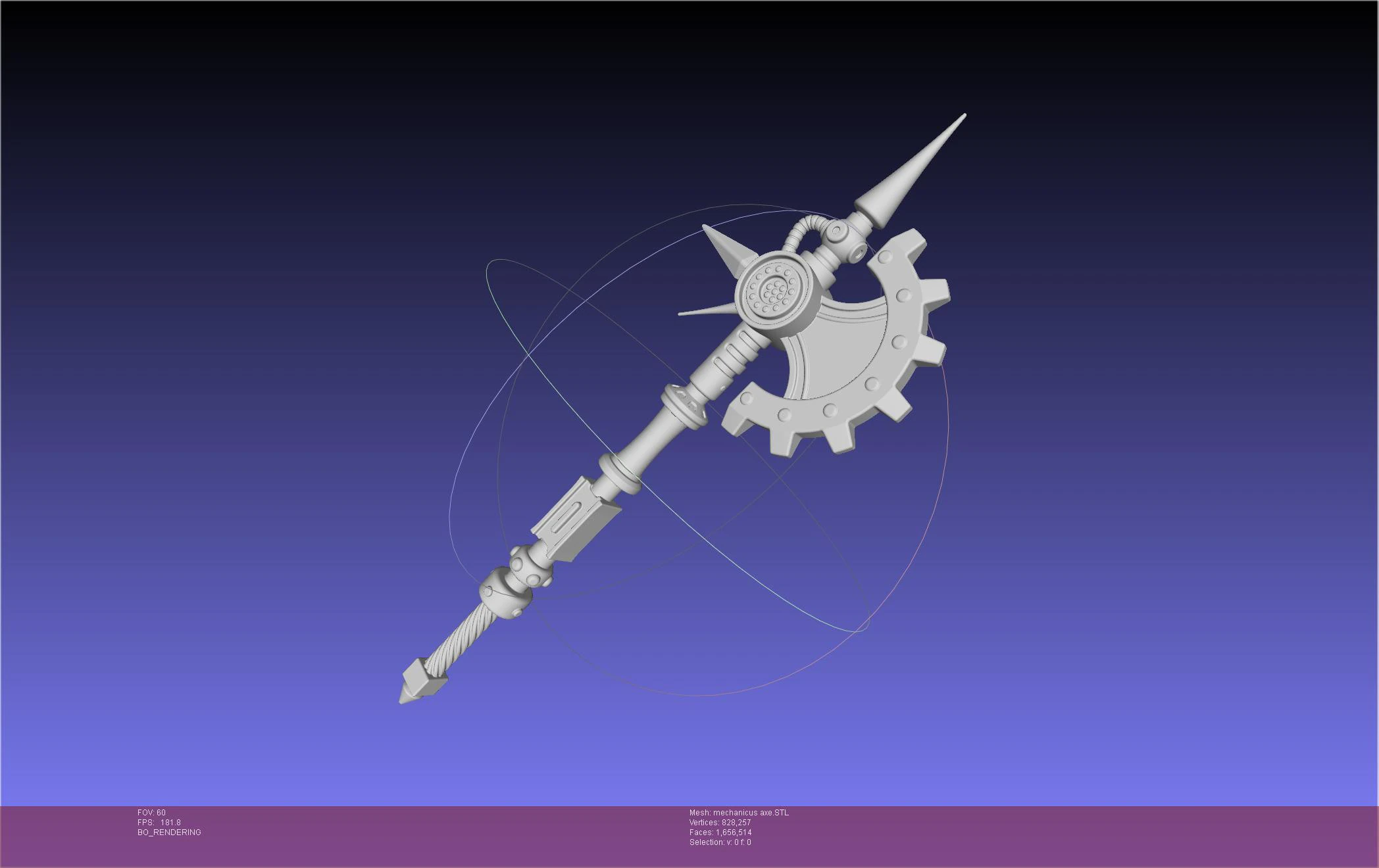 Warhammer Mechanicus Axe 3D Print Model .c4d .max .obj .3ds .fbx .stl .blend