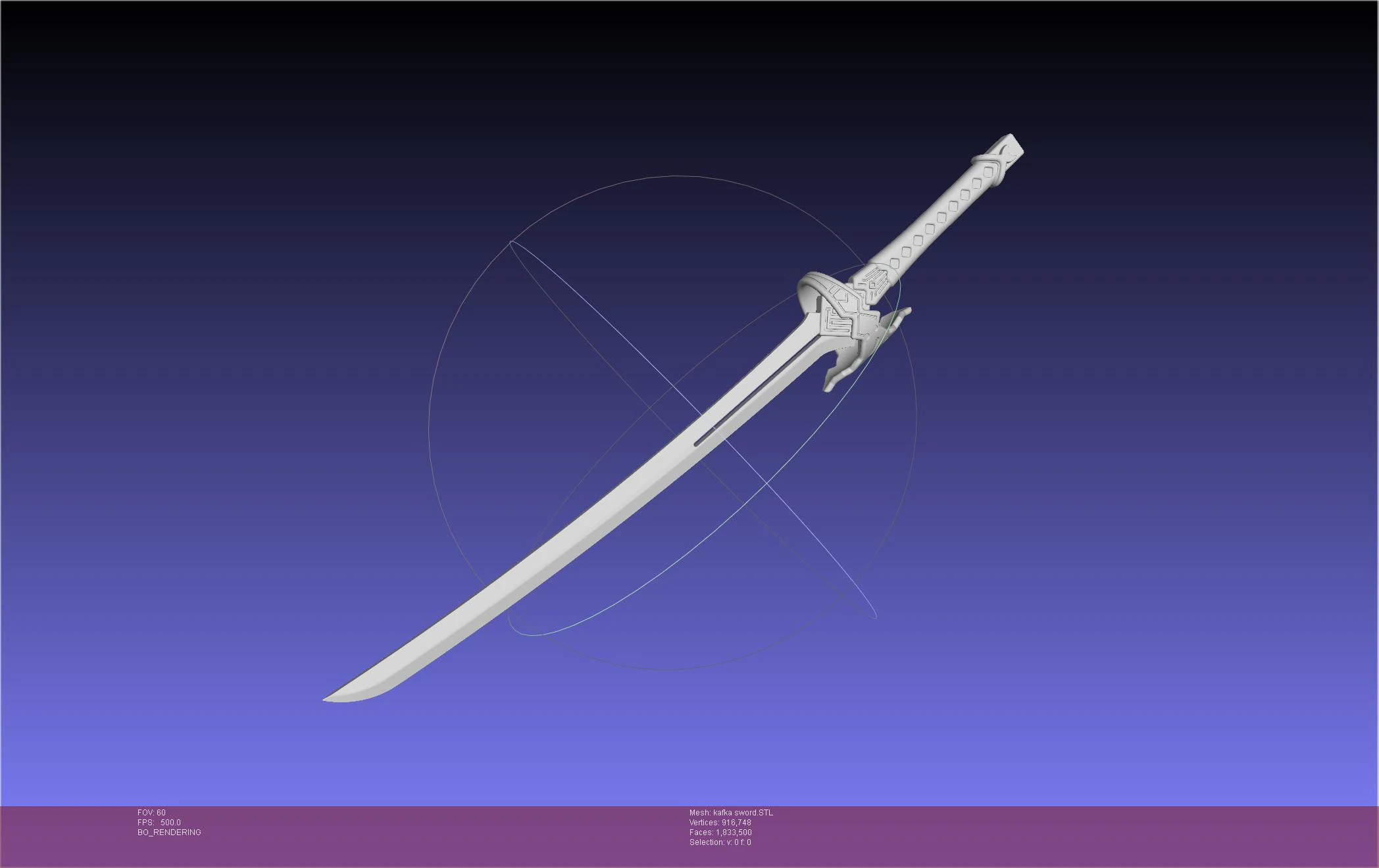 Honkai Star Rail Kafka Sword 3D Print Model .c4d .max .obj .3ds .fbx .stl .blend 