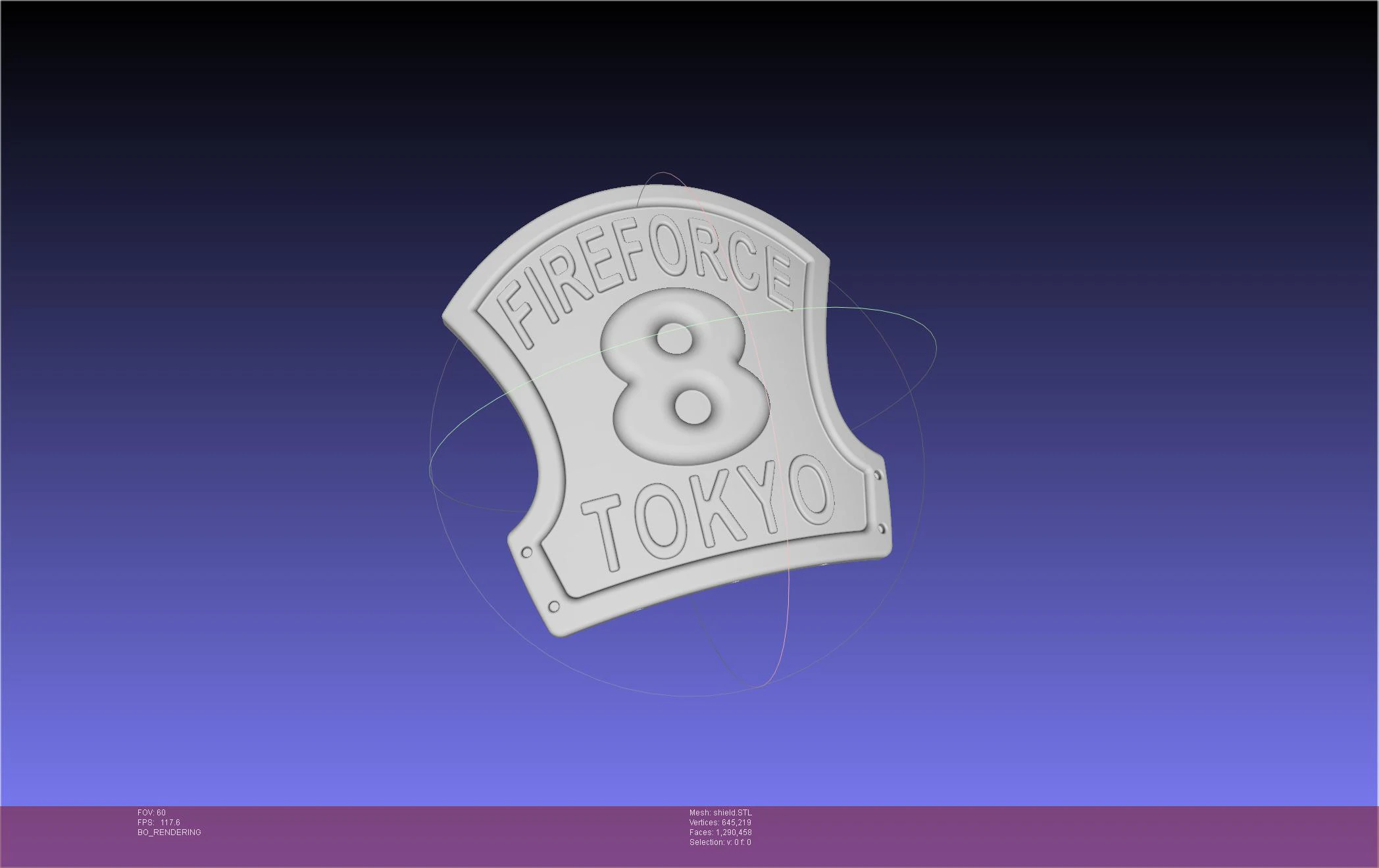 Fire Force Helmet Shield Sign 3D Print Model .c4d .max .obj .3ds .fbx .stl .blend