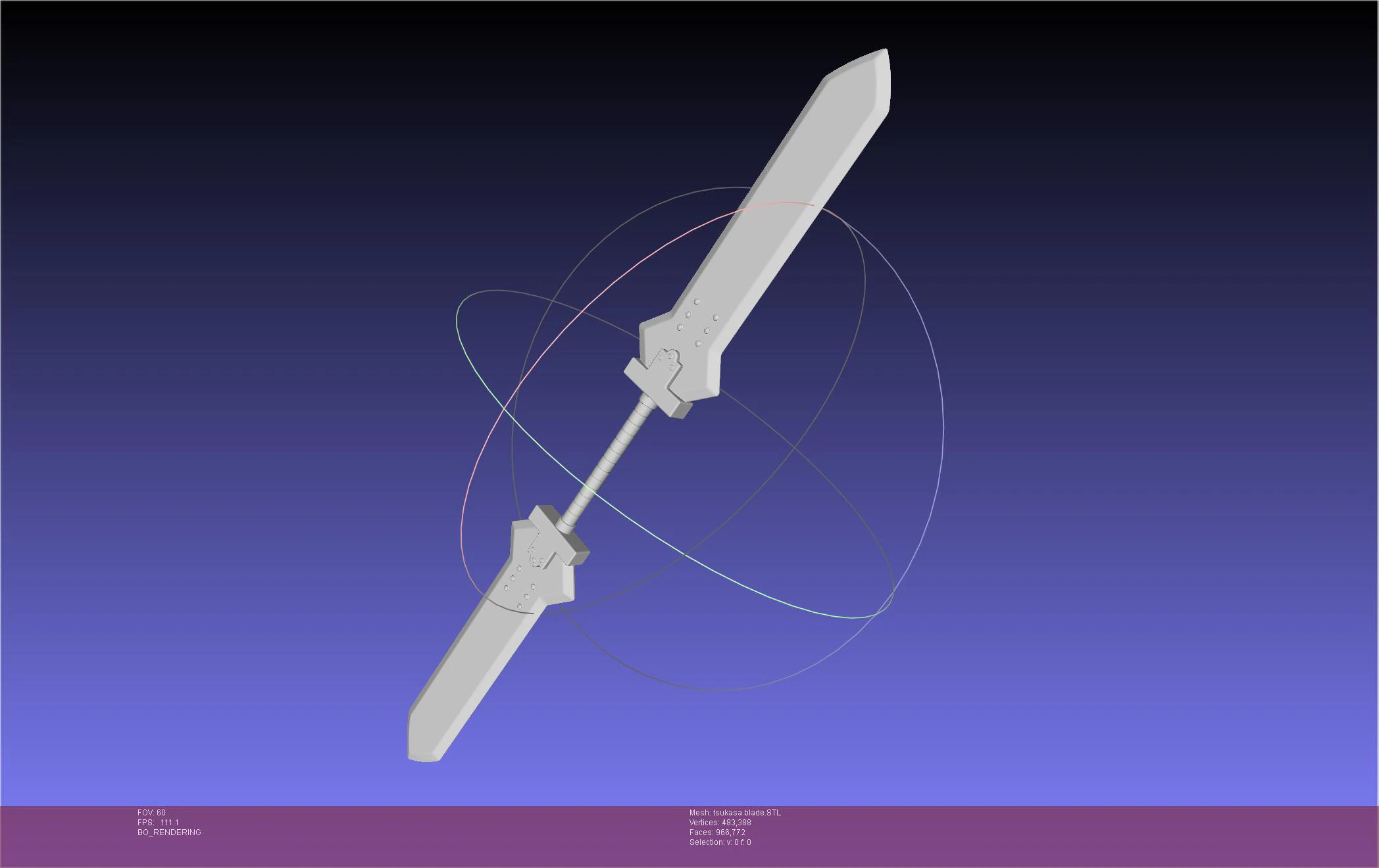 Dr Stone Tsukasa Double Sword 3D Print Model .c4d .max .obj .3ds .fbx .stl .blend