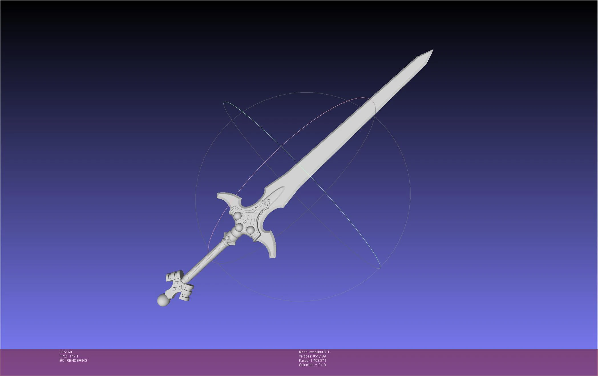 Sword Art Online ALO Excalibur 3D Print Model .c4d .max .obj .3ds .fbx .stl .blend 