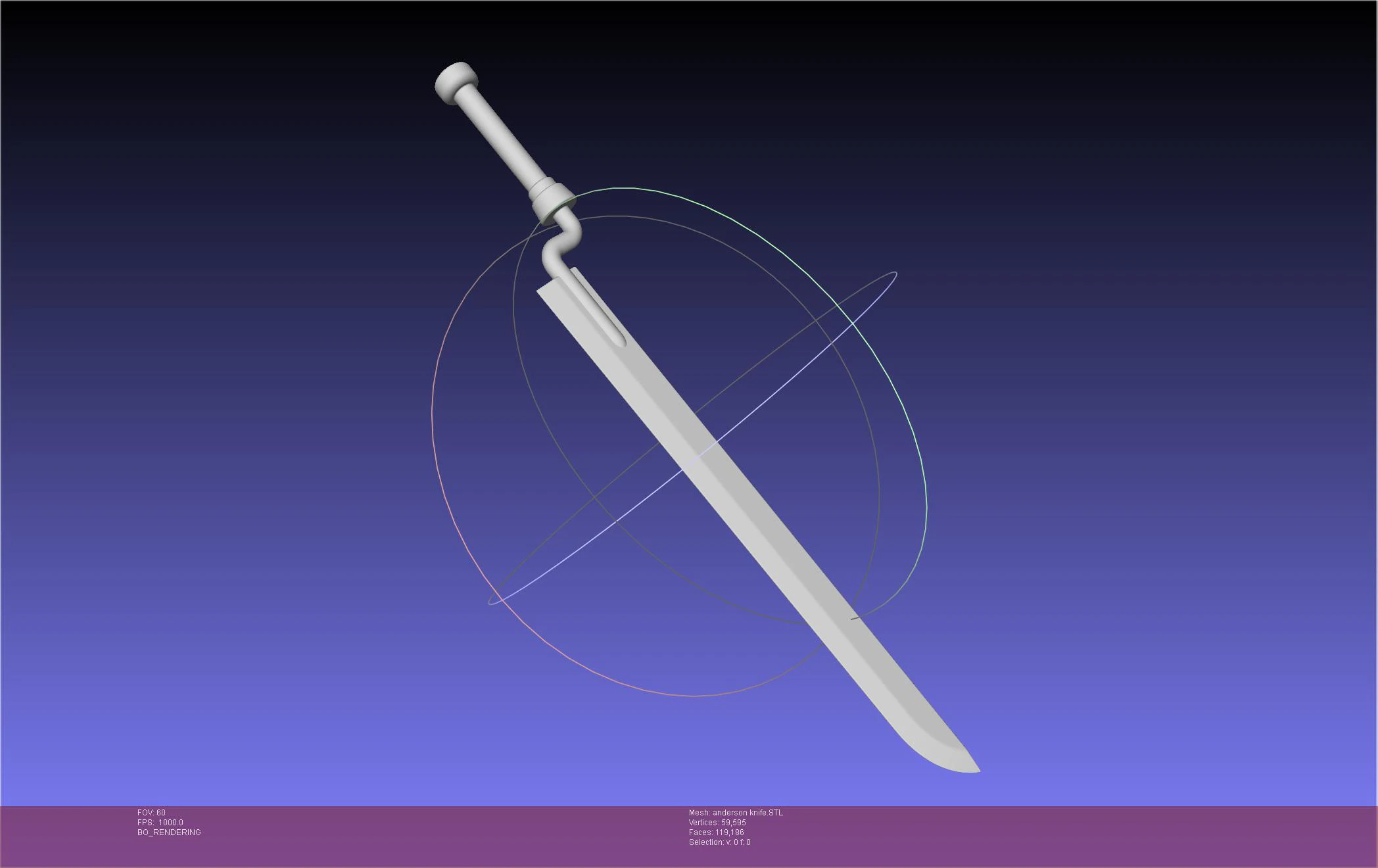 Hellsing Anderson Knife Printable Model 3D Print Model .c4d .max .obj .3ds .fbx .stl .blend 