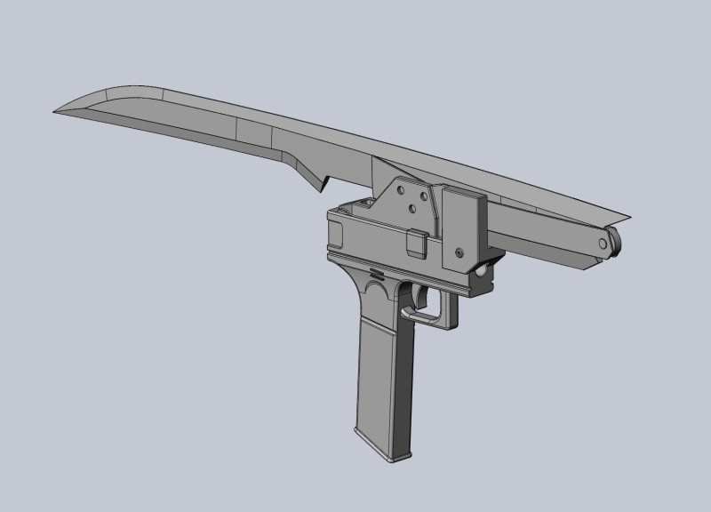RWBY Blake Sword Gambol Shroud 3D 프린트 모델 .c4d .max .obj .3ds .fbx .stl .blend 