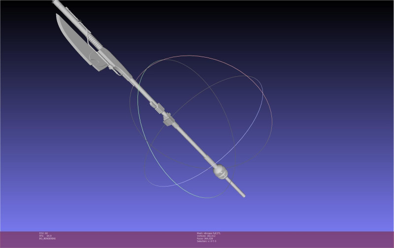 Star Wars Vibro Axe Assembly Model Cetak 3D .c4d .max .obj .3ds .fbx .stl .blend 