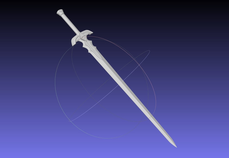 Fate Astolfo Sword Printable Assembly 3Dプリントモデル .c4d .max .obj .3ds .fbx .stl .blend 