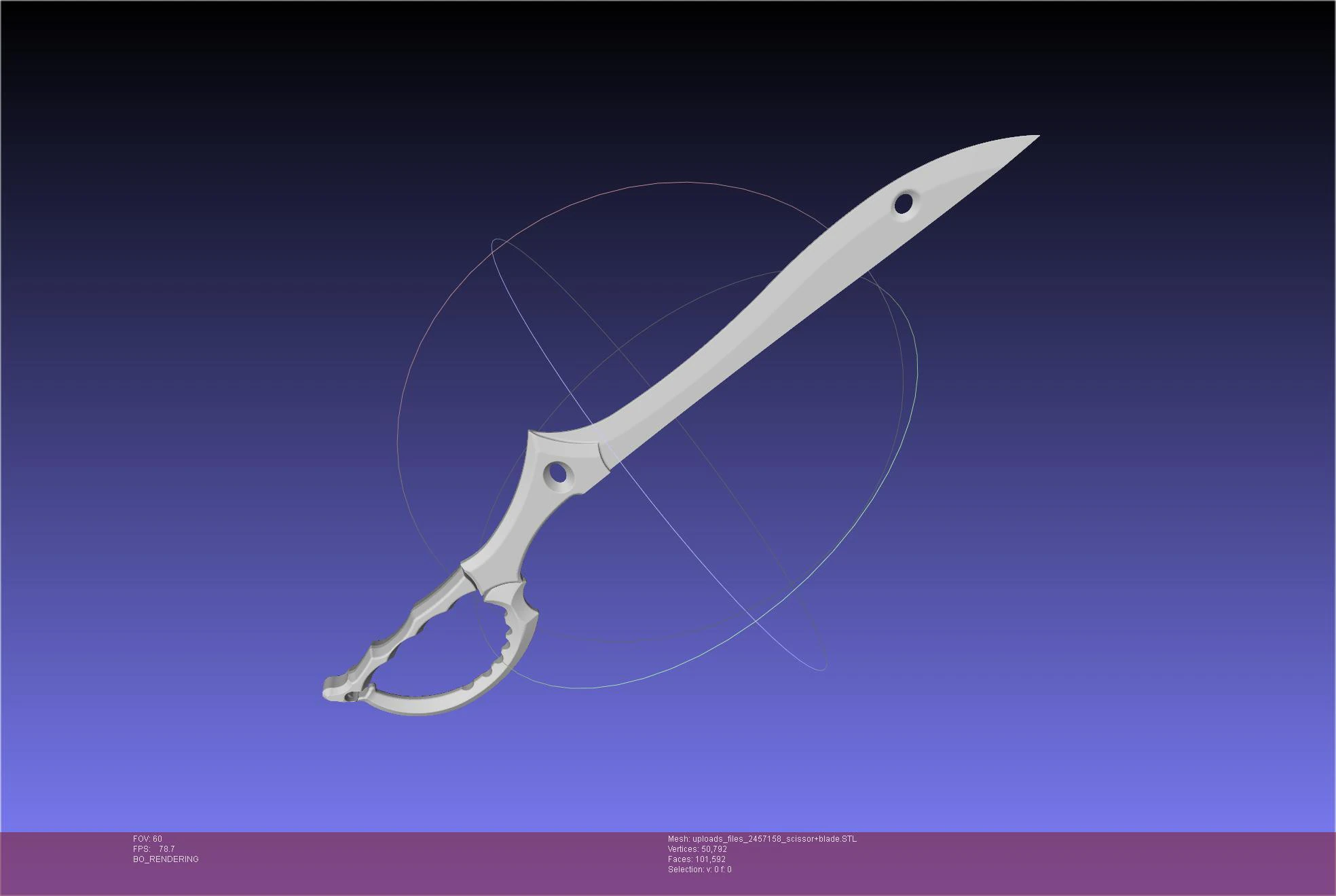 Kill La Kill Ryuko Scissor Blade Printable Assembly 3D Print Model .c4d .max .obj .3ds .fbx .stl .blend 